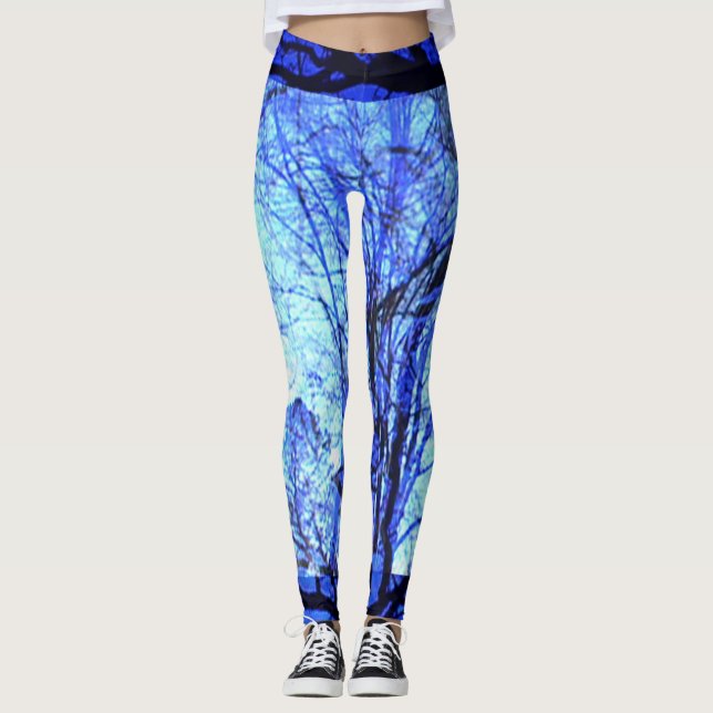 Workout in Light Blue und Dark Blue Quality Leggings (Vorderseite)