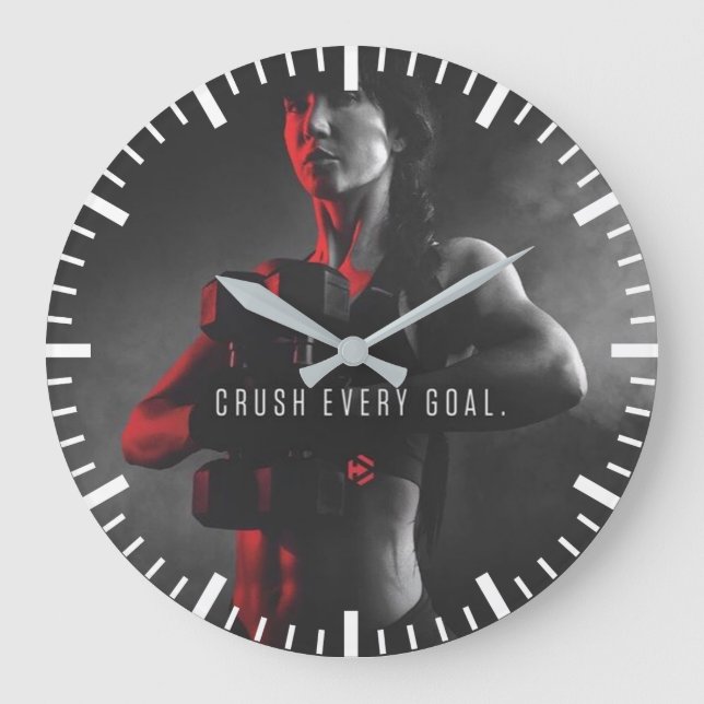 Workout-Inspiration für Frauen - Zerreißen Sie jed Große Wanduhr (Vorderseite)