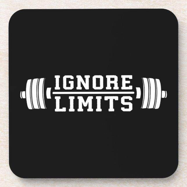 Workout Inspiration - Ignore Limits - Motivierend Untersetzer (Vorderseite)
