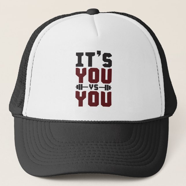 Workout Inspiration - Sie gegen Sie - Fitness Truckerkappe (Vorderseite)