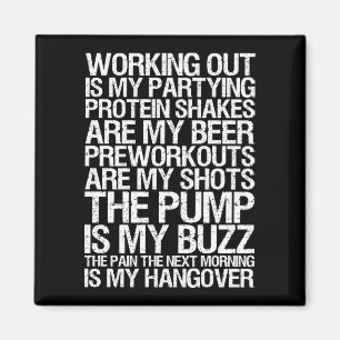 Workout ist mein Feiern - Fitnessstudio Motivieren Magnet