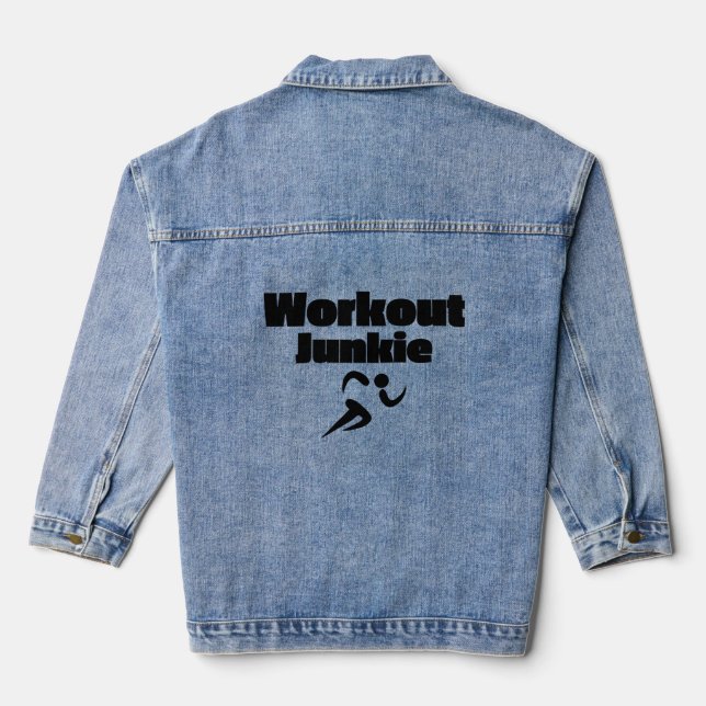 Workout Junkie Jersey Short Sleeve Jeansjacke (Rückseite)