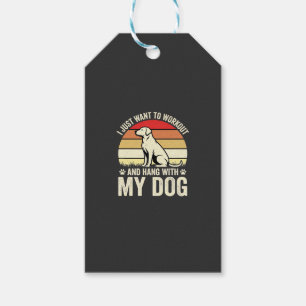 Workout mit meinem Hund Retro-Sonnenuntergang Geschenkanhänger