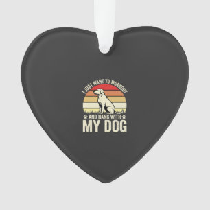 Workout mit meinem Hund Retro-Sonnenuntergang Ornament