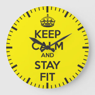 Workout-Motivation - behalten Sie Ruhe und bleibe Große Wanduhr
