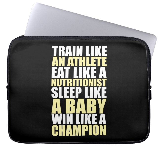 Workout Motivation - Gewinnen Sie wie ein Champion Laptopschutzhülle (Vorderseite)