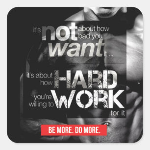 Workout Motivation - hart arbeiten Quadratischer Aufkleber