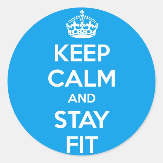 Workout Motivation - Keep Calm and Stay Fit Runder Aufkleber (Vorderseite)