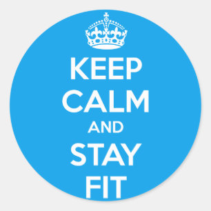 Workout Motivation - Keep Calm and Stay Fit Runder Aufkleber
