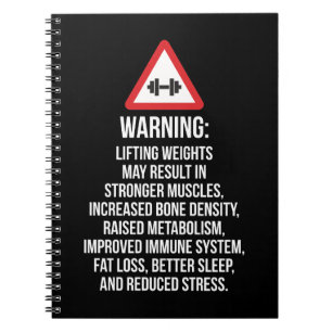 Workout Motivation - WARNUNG - Vorteile des Hubens Notizblock