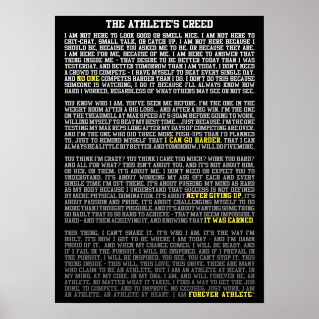 Workout Motivierend Poster (Vorne)