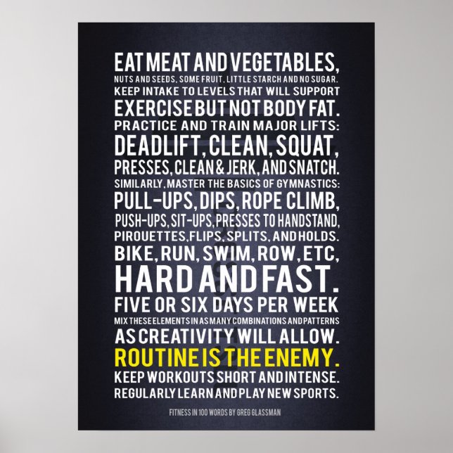 Workout Motivierend Poster (Vorne)
