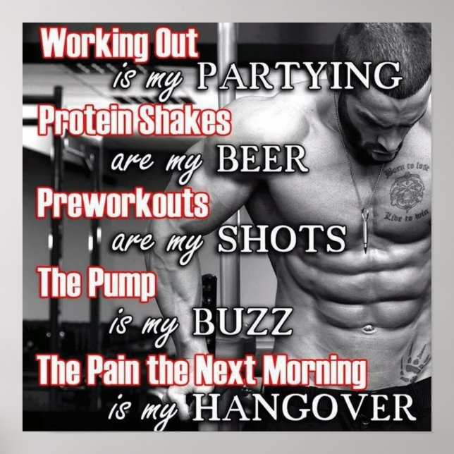 Workout Motivierend Poster (Vorne)