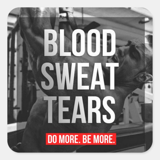 Workout Motivierend Quadratischer Aufkleber (Vorderseite)