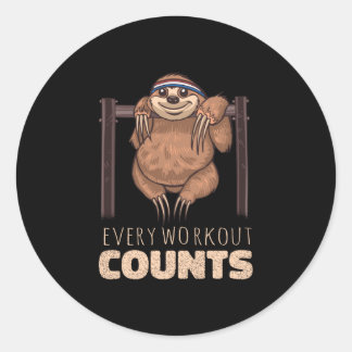 Workout Sloth Runder Aufkleber
