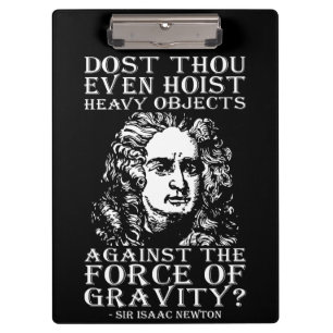 Workout-Spaß - Host du überhaupt? Isaac Newton Klemmbrett