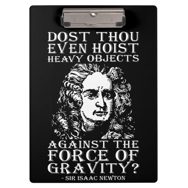 Workout-Spaß - Host du überhaupt? Isaac Newton Klemmbrett (Vorderseite)