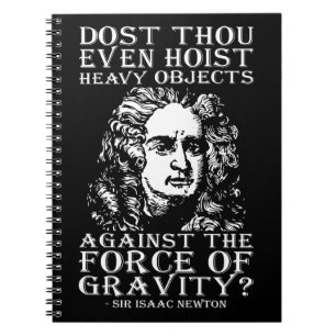 Workout-Spaß - Host du überhaupt? Isaac Newton Notizblock