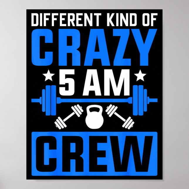 Workout Squad 5am Crew Funny Gym Quote  Poster (Vorne)