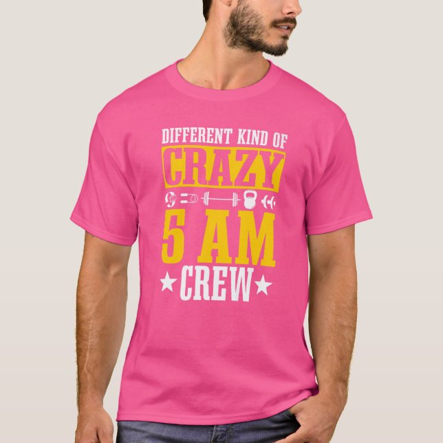 Workout Squad 5am Crew Gym Quote T-Shirt (Vorderseite)