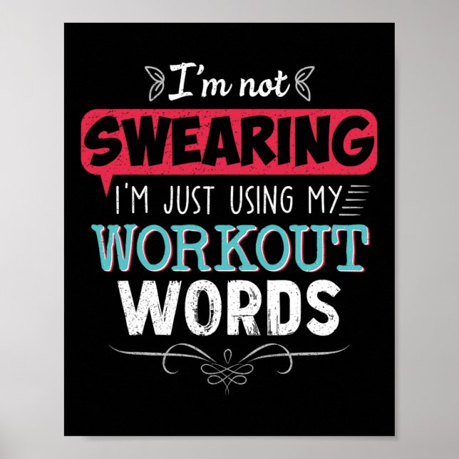 Workout Worte Funny Joke Funny Joke Gym Geschenke Poster (Vorne)