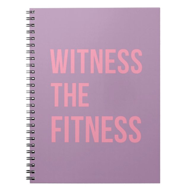 Workout Zitat Zeuge der Fitness Lilac Pink Notizblock (Vorderseite)