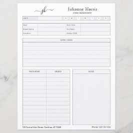 Worksheet Business Event Planning