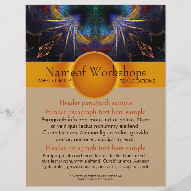 Workshops Party Events Fantasy Art Flyer Vorlage (Vorderseite)