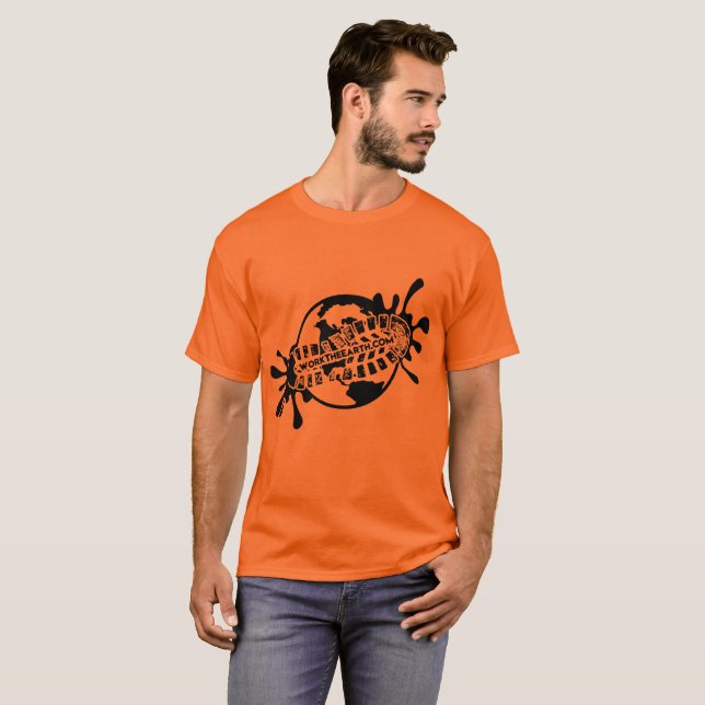 WorkTheEarth Sicherheits-orange Logo T T-Shirt (Vorne ganz)