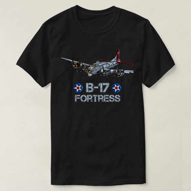 World2 American Aircraft B 17 Flying Fortress Bomb T-Shirt (Design vorne)