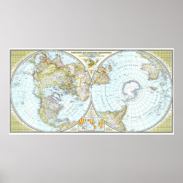 " World: 1943 - Detaillierte Weltkarte ...  Poster (Vorne)