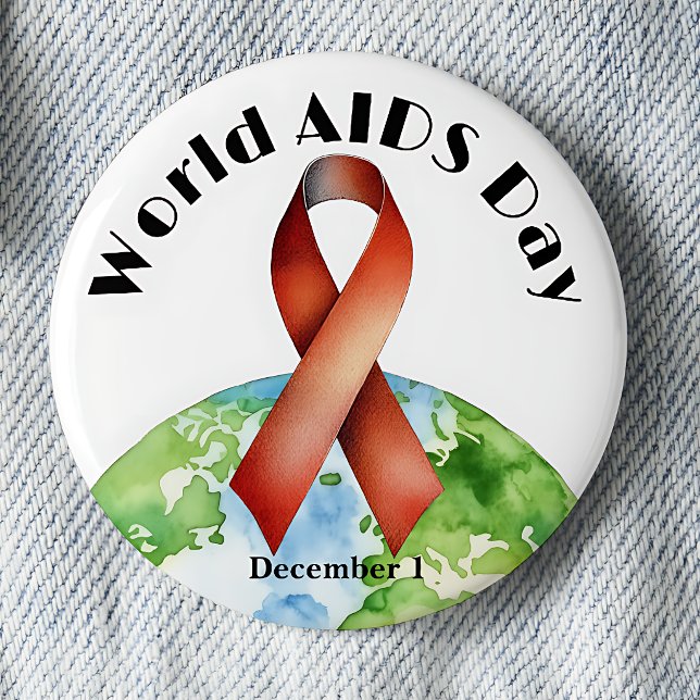 World AIDS Day 1. Dezember Bewusstseins-Schleife Button (Von Creator hochgeladen)