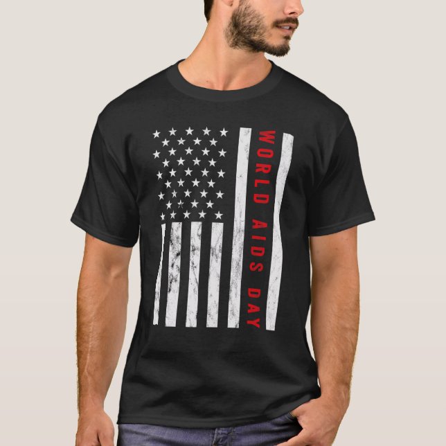 World Aids Day Hope HIV Red Ribbon Aids Awareness  T-Shirt (Vorderseite)