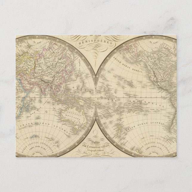 World Atlas Map Postkarte (Vorderseite)