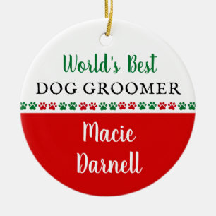 World Best Dog Groomer Vielen Dank Weihnachtsgesch Keramik Ornament