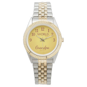 World best Grandpa ever Gold Armbanduhr