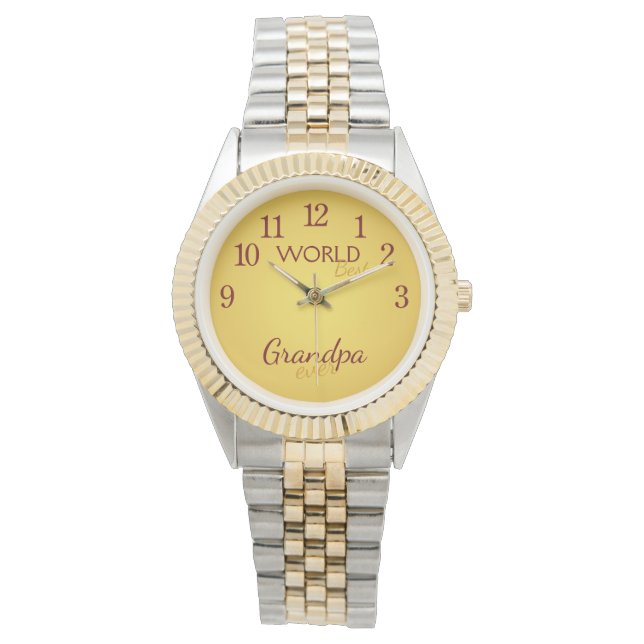 World best Grandpa ever Gold Armbanduhr (Vorderseite)