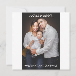 World Best Husband and Pater Foto Karte