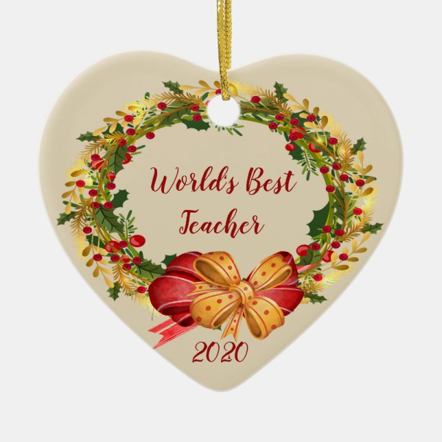 World Best Teacher Dating Antique Kraath Keramik Ornament (Vorne)