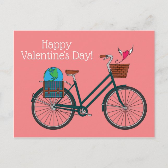 World Bike Happy Valentine's_Blush Postkarte (Vorderseite)