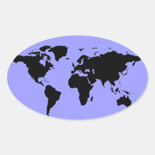 world black graphic map ovaler aufkleber