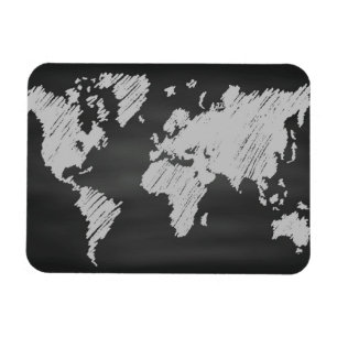 World Chalkboard Karte Magnet