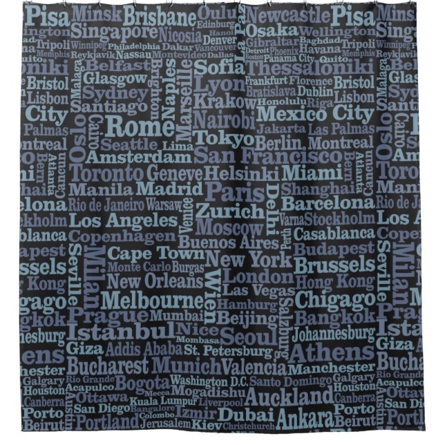 World Cities Duschvorhang (Vorderseite)