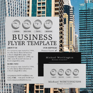 World Clocks, Business & Finance Visitenkarte