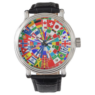 World Country Flag Darts Board game Travls Bulls Armbanduhr