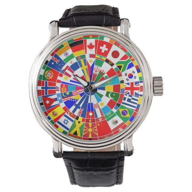 World Country Flag Darts Board game Travls Bulls Armbanduhr (Vorderseite)