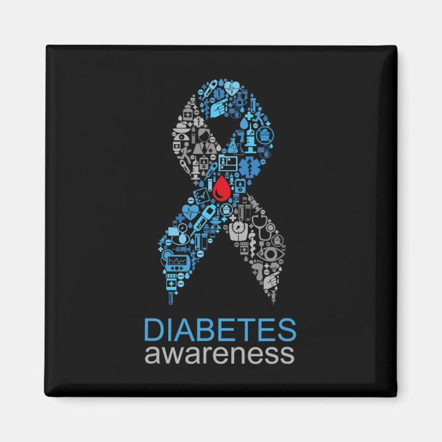 World Diabetes Day Diabetes Awareness Ribbon  Magnet (Vorne)