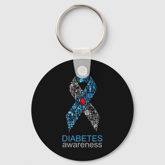 World Diabetes Day Diabetes Awareness Ribbon  Schlüsselanhänger (Vorderseite)