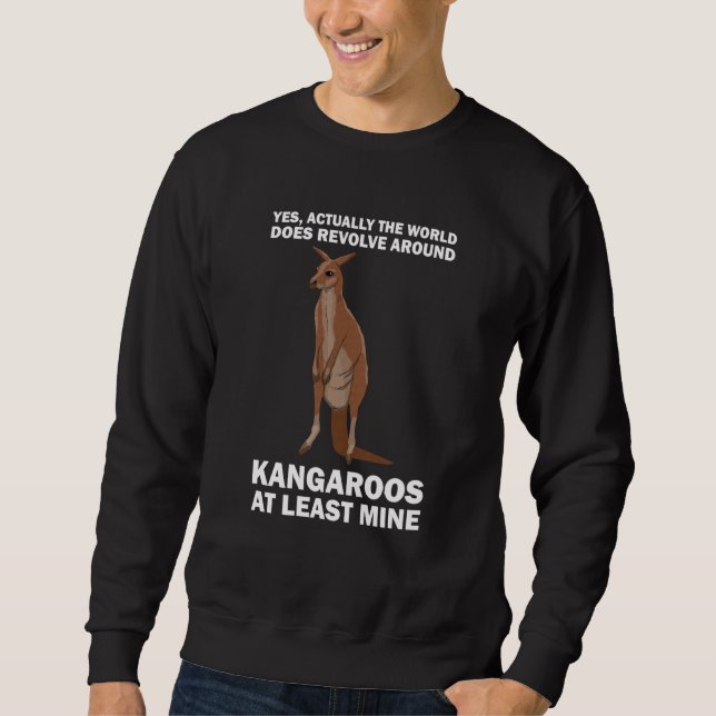 world does revolve around kangaroos kangaroo sweatshirt (Vorderseite)