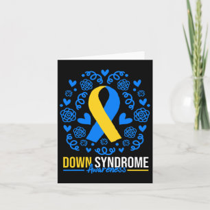 World Down Syndrome Awareness Day Ribbon Hearts T2 Karte